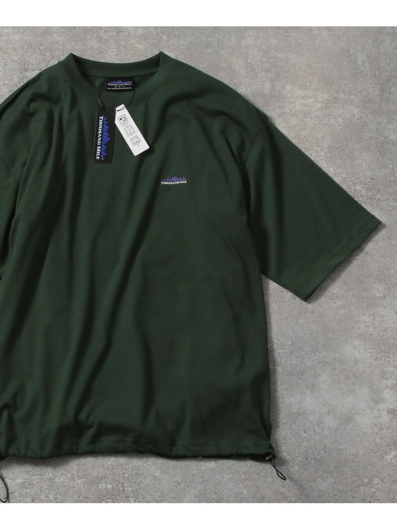 【SALE／31%OFF】【THOUSAND MILE(サウザンドマイル)】別注ドローコード半袖Tシャツ BAYFLOW ベイフロー トップス カットソー・Tシャツ ホワイト ブラック グリーン【RBA_E】[Rakuten Fashion]