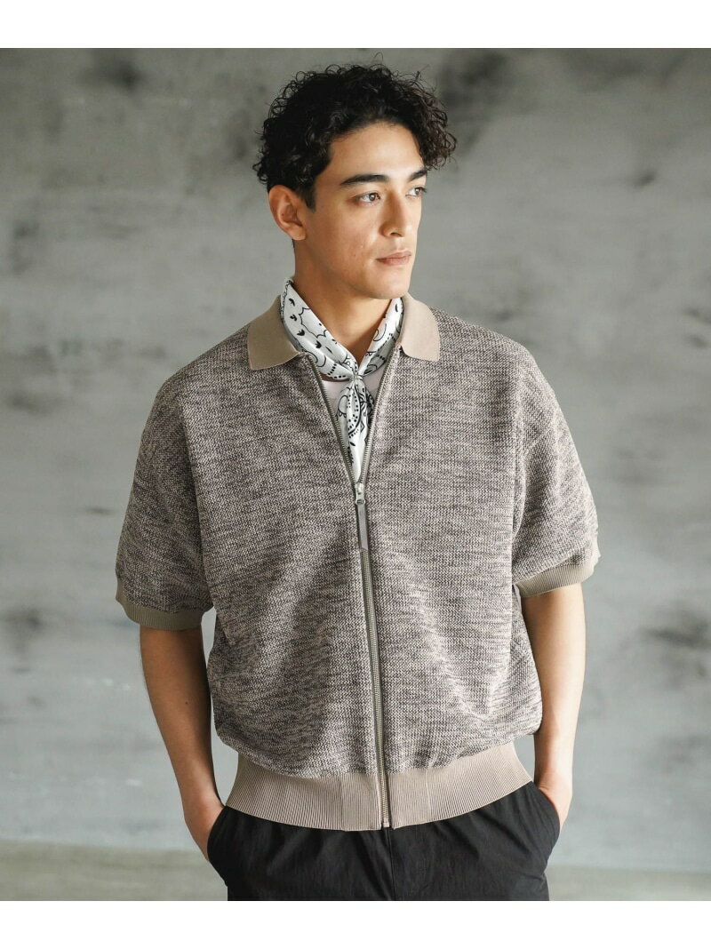 乐天商城 - 【SALE／10%OFF】リラックスシアージップニット BAYFLOW ベイフロー トップス シャツ・ブラウス ネイビー ベージュ【RBA_E】【送料無料】[Rakuten Fashion]