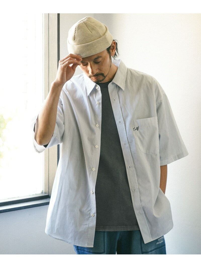 Rakuten - 【SALE／18%OFF】ワンポイント刺繍ストライプ半袖シャツ BAYFLOW ベイフロー トップス シャツ・ブラウス ホワイト【RBA_E】【送料無料】[Rakuten Fashion]