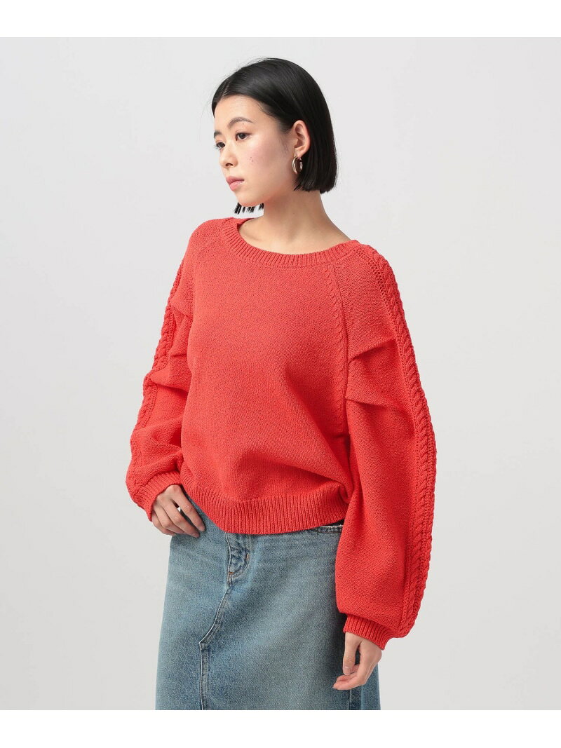 Rakuten - 【SALE／20%OFF】[春まで活躍する]デザインスリーブニット BAYFLOW ベイフロー トップス ニット ホワイト レッド ブラック【RBA_E】【送料無料】[Rakuten Fashion]