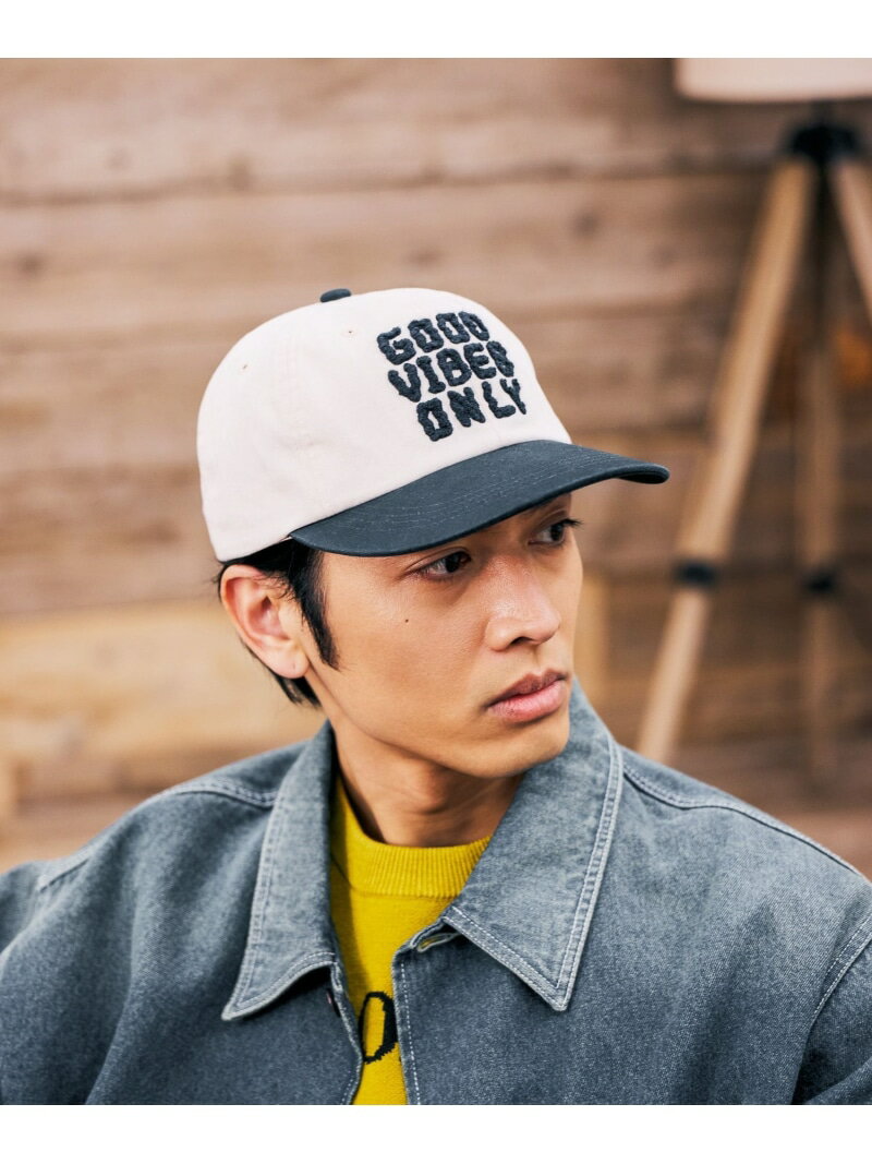 乐天商城 - バイカラーナミロゴCAP BAYFLOW ベイフロー 帽子 キャップ ホワイト ブラック【送料無料】[Rakuten Fashion]