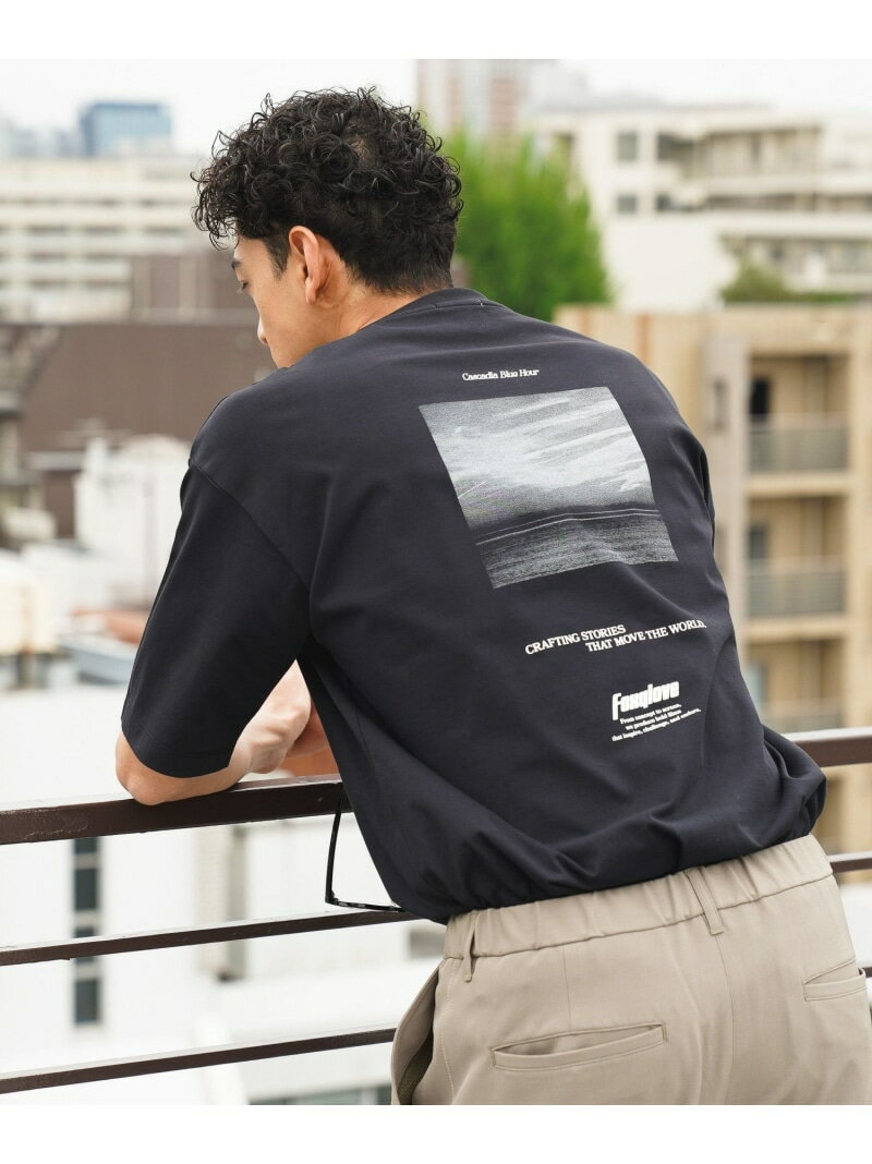 Rakuten - 【接触冷感】フォトプリントTシャツ BAYFLOW ベイフロー トップス カットソー・Tシャツ ホワイト ブラック【送料無料】[Rakuten Fashion]