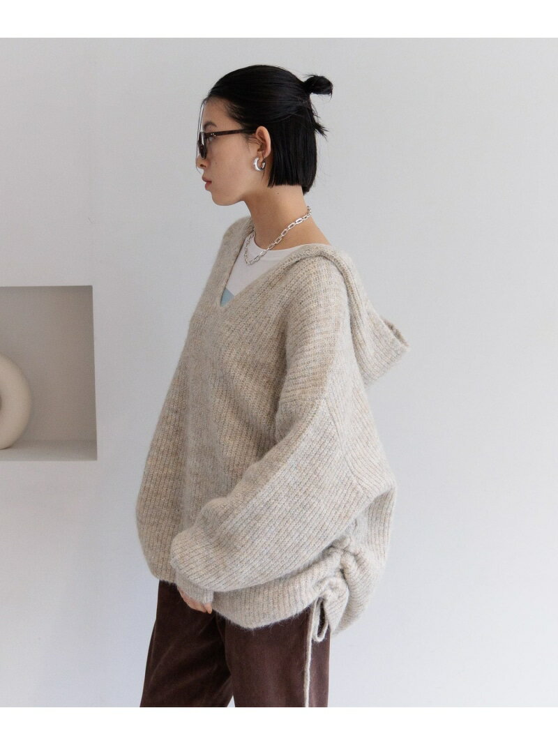 サイドドロストニットフーディー BAYFLOW ベイフロー トップス ニット ネイビー ベージュ カーキグリーン【送料無料】[Rakuten Fashion](4)