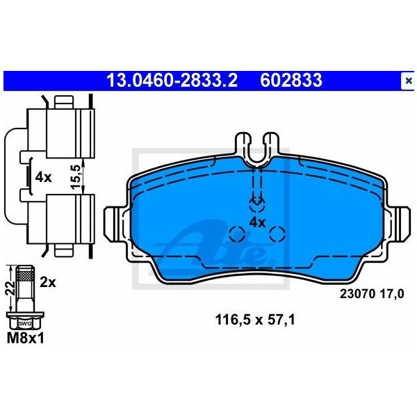 訳あり ATE ブレーキ パッド ベンツ Aクラス W168 ブレーキパッド フロント 新品 1684201520