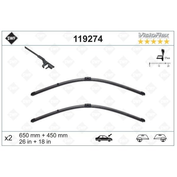 BMW 7シリーズ F01 F02 フロントワイパーブレード 左右セット 左ハンドル用 61612163749 SWF製