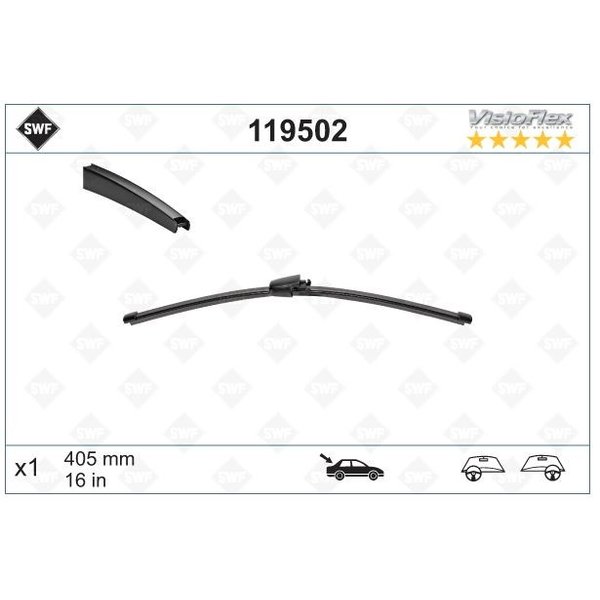 VWトゥーラン 1T リアワイパーブレード 7E0955425 SWF製