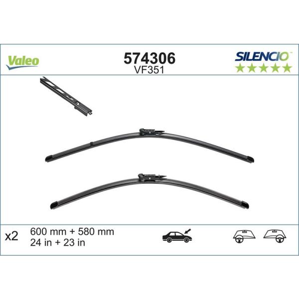 BMW 5シリーズ E60 E61 ワイパーブレード フロント 左右セット 61610431438 61612455442 VALEO製