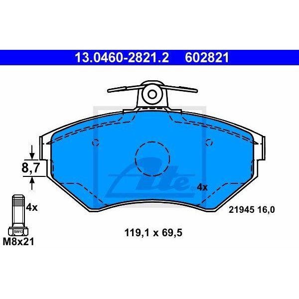 訳あり VW ATE ブレーキ パッド フロント ゴルフ3 ルポ ポロ 等 6N0698151B 6N0698151A 1HM698151A