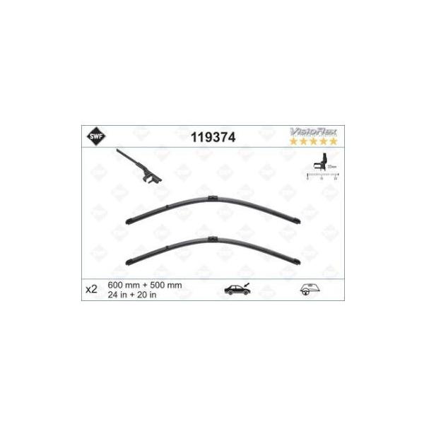 BMW X5 E70 E71 E72 ワイパーブレード フロント 左右セット 右ハンドル車用 61610034741 SWF製