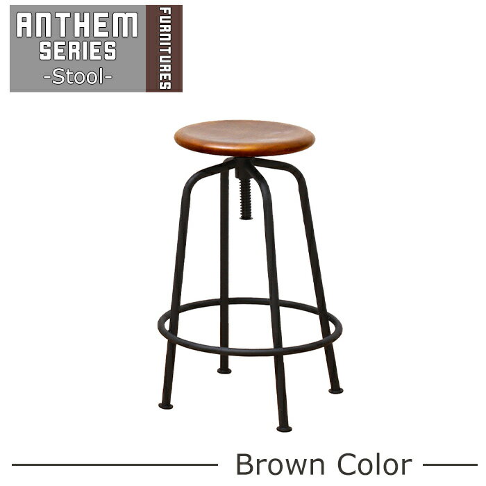 anthem Stool anthem スツール 椅子　カウンターチェア　チェア　バーチェア　カフェスタイル　スチール　スタイリッシュ　シンプル　インダストリアル　リビング　アイアン　ウッド　木製　ビンテージスタイル　ハイチェア　丸　おしゃれ　昇降式　座面高さ調節可能　花台