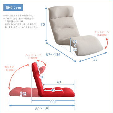 日本製リクライニング座椅子（布地、レザー）14段階調節ギア、転倒防止機能付き | Moln-モルン- Down type インテリア ソファ リクライニング 折りたたみ式 通販 楽天