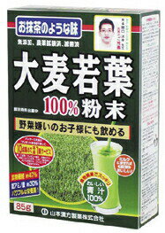 大麦若葉粉末100%　85g 商品説明 「大麦若葉粉末100%　85g」 大麦若葉を水洗いして、乾燥、滅菌、微粉末加工した100%の大麦若葉純粉末です。大麦若葉は匂いや味にくせがなく、抹茶のような味です。ヨーグルト、きな粉、豆乳、ホットケーキ、パンなど色々なレシピにもご利用できます。野菜不足の方や、青野菜の補助など、健康維持にお役立てください。 【大麦若葉粉末100%　85g 詳細】 【栄養成分表3g1包当たり）】 エネルギー 10kcal たんぱく質 0.891g 脂質 0.204g 糖質 0.378g 総食物繊維 1.416g 水溶性食物繊維 0.078g 不溶性食物繊維 1.338g ナトリウム 3.36mg ビタミンA 702μg ビタミンB1 0.024mg ビタミンB2 0.061mg ビタミンB6 0.029mg ビタミンB12 0.015μg ビタミンC 3.51mg ビタミンE 0.231mg ビタミンK 99.6μg ビオチン 0.42μg パントテン酸 0.13mg カロチン 525μg 葉酸 19.5μg ナイアシン 0.162mg カルシウム 15mg マグネシウム 5.7mg カリウム 66mg リン 12.3mg 亜鉛 0.126mg 銅 0.033mg 鉄 1.5mg マンガン 0.195mg セレン 0.162μg クロム 0.102ppm ヨウ素 0.78ppm アスパラギン酸 105mg アラニン 60mg アルギニン 54mg イソロイシン 42mg グリシン 51mg グルタミン酸 111mg シスチン 13.2mg スレオニン 42mg セリン 39mg チロシン 36mg トリプトファン 13.5mg バリン 60mg ヒスチジン 19.8mg フェニルアラニン 51mg プロリン 42mg メチオニン 14.4mg リジン 57mg ロイシン 75mg オクタコサノール 0.39mg カテキン総量 3.6mg カフェイン(無水) 検出せず グルコン酸 165mg 全ポリフェノール 29.4g 葉緑素 24.7mg% ルテイン 1.047mg SOD 1380単位 γ-アミノ酪酸 3.3mg β-グルカン 216mg 原材料など 商品名 大麦若葉粉末100%　85g 原材料 大麦若葉粉末 内容量 85g 保存方法 直射日光を及び、高温多湿のところを避けて、保存してください。 メーカー 山本漢方製薬 お召し上がり方 本品は、通常の食生活において、1日に1-2回を目安にお召し上がり下さい。 まず、牛乳又は水約100ccの中へ、1回に添付のさじ山盛り2杯(約2.5-3.0g)を入れ、スプーン又はマドラーにて、すばやくよくかきまぜてお召し上がりください。 また、シェーカーにてシェイクしますと、より一層おいしい風味になります。シェーカーのない方は、小型のカラのペットボトルにキャップをしめて利用してください。 ・緑黄野菜、食物繊維など、多く取りたい方は、1日6-9g(添付のさじ山盛り4-5杯)お召し上がりください。 ・お好みにより量を加減してください。 ・お抹茶は入っておりません。 ・生ものですので、つくりおきしないでください。 ・氷を入れた冷たい牛乳又は水に入れてお飲みになりますと一層おいしくなります。 ご使用上の注意 ・本品は自然食品でありますが、体調不良時など、お体に合わない場合にはご使用を中止して下さい。 ・小児の手の届かない所へ保管して下さい。 ・粉末を直接口に入れますとのどに詰まることがありますので、おやめ下さい。 ・冷蔵庫に保管しますと風味が損なわれますので、できるだけ避けて下さい。・安全な脱酸素材(原料は塩・鉄分)が内袋に入っておりますが、原材料が少なくなりましたら取り除いて下さい。 ・本品は天然物を使用しておりますので、開封後はお早めにご使用下さい。尚、開封後は特有の香りに誘われて、内袋に虫類の進入する恐れもありますので、袋のファスナーをキッチリと端から押さえて閉めて下さい。涼しい所に保管して下さい。特に夏季は要注意です。 広告文責 株式会社プログレシブクルー072-265-0007 区分 日本製・健康食品大麦若葉粉末100%　85g×10個セット 山本漢方