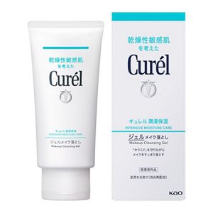 キュレル ジェルメイク落とし 商品説明 『キュレル ジェルメイク落とし』 ◆やわらかなジェルで潤いを守る。 ◆肌本来の潤い成分「セラミド」を守りながら、落ちにくい口紅や毛穴の奥のファンデーションをすっきりと落とします。 ◆こすらずに肌になじませられる、やわらかなジェルタイプ。 ◆ベタつきやヌルつきがなく、洗い流せます。 ◆消炎剤配合。肌荒れを防ぎます。 ◆乾燥性敏感肌を考えた低刺激性のジェルメイク落とし ◆弱酸性・無香料・無着色・アルコールフリー・(エチルアルコール無添加) ◆アレルギーテスト済み＊ ◆乾燥性敏感肌の方の協力によるパッチテスト済み＊(皮膚に対する刺激性を確認するテスト) ◆ノンコメドジェニックテスト済み＊(コメド(ニキビのもと)のできにくいことを確認するテスト) ＊すべての方にアレルギーや皮膚刺激がおこらない、コメドができないというわけではありません。 キュレル ジェルメイク落とし　詳細 原材料など 商品名 キュレル ジェルメイク落とし 内容量 130g 販売者 花王 広告文責 株式会社プログレシブクルー072-265-0007 区分 日用品キュレル ジェルメイク落とし　130g×10個セット