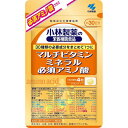 小林製薬の栄養補助食品 マルチビタミンミネラル必須アミノ酸 商品説明 『小林製薬の栄養補助食品 マルチビタミンミネラル必須アミノ酸 』 ビタミンC、ビタミンE、ビタミンB1の栄養機能食品です。ビタミン13種、ミネラル9種、必須アミノ酸8種を配合しました。食べやすいタブレットタイプ。着色料、香料、保存料すべて無添加。 【小林製薬の栄養補助食品 マルチビタミンミネラル必須アミノ酸 　詳細】 栄養成分 エネルギー 0.55kcal たんぱく質 0.064g 脂質 0.0069g 糖質 0.067g 食物繊維 0.034g ナトリウム 0.12-1.2mg β-カロテン 268μg ビタミンB1 0.25mg ビタミンB2 0.27mg ナイアシン 2.75mg ビタミンB6 0.25mg 葉酸 50μg ビタミンB12 0.5μg ビオチン 7.5μg パントテン酸 1.5mg ビタミンC 20mg ビタミンD 0.625μg ビタミンE 2.0mg ビタミンK 1.625μg カルシウム 53mg 鉄 0.63mg マグネシウム 19mg 銅 0.05mg マンガン 0.00134-0.0134mg セレン 1.9μg 亜鉛 0.525mg クロム 2.5μg モリブデン 1.4μg バリン 8.25mg ロイシン 15.375mg イソロイシン 6.75mg トレオニン 7.875mg メチオニン 6.0mg フェニルアラニン 14.625mg トリプトファン 2.625mg リジン 13.5mg メチルヘスペリジン 1.25mg デュナリエラカロテン 1.01mg パントテン酸カルシウム 1.64mg 未焼成カルシウム 138.15mg クエン酸第一鉄ナトリウム 6.3mg 酸化マグネシウム32.79mg グルコン酸銅 0.36mg マンガン酵母 0.375mg セレン酵母 0.96mg グルコン酸亜鉛 4.04mg クロム酵母 1.0mg モリブデン酵母 3.5mg L-リジン塩酸塩 16.875mg 黒胡椒エキス 1.25mg 結晶セルロース 27.2mg 粉末還元麦芽糖 23.4mg 微粒酸化ケイ素 3.62mg ステアリン酸カルシウム 3.6mg ゼラチン(ショ糖含有) 2.16mg 加工デンプン 1.7mg デキストリン 1.2mg アラビアガム 0.5mg シェラック(コーティング材) 360.0mg 原材料など 商品名 小林製薬の栄養補助食品 マルチビタミンミネラル必須アミノ酸 原材料もしくは全成分 粉末還元麦芽糖、モリブデン酵母、ゼラチン(ショ糖含有)、ビタミンE含有植物油、黒胡椒エキス、デキストリン、クロム酵母、セレン酵母、マンガン酵母、未焼成カルシウム、酸化マグネシウム、結晶セルロース、ビタミンC、L-リジン塩酸塩、L-ロイシン、L-フェニルアラニン、L-バリン、L-トレオニン、L-イソロイシン、クエン酸第一鉄ナトリウム、L-メチオニン、グルコン酸亜鉛、微粒酸化ケイ素、ステアリン酸カルシウム、ナイアシン、L-トリプトファン、シェラック、加工デンプン、パントテン酸カルシウム、メチルヘスペリジン、デュナリエラカロテン、アラビアガム、グルコン酸銅、ビタミンB6、ビタミンB2、ビタミンB1、葉酸、ビオチン、ビタミンK、ビタミンD、ビタミンB12 内容量 120粒 保存方法 高温、または直射日光の当たる場所には保管しないで下さい。 販売者 小林製薬 ご使用方法 ●栄養機能食品として1日4粒を目安に、かまずに水またはお湯とともにお召し上がりください。 ご使用上の注意 ●本品は、多量摂取により疾病が治癒したり、より健康が増進するものではありません。1日の摂取目安を守ってください。 ●乳幼児・小児は本品の摂取を避けてください。 ●多量に摂取すると軟便(下痢)になることがあります。 ●亜鉛の摂りすぎは銅の吸収を阻害するおそれがありますので、過剰摂取にならないよう注意してください。 ●妊娠及び授乳中の方はお召し上がりにならないでください。 ●薬を服用あるいは通院中の方はお医者様にご相談の上お召し上がりください。 ●全成分表示をご参照の上、食品アレルギーのある方はお召し上がりにならないでください。 ●体質や体調により、まれにかゆみ、発疹、胃部不快感、下痢、便秘などの症状が出る場合があります。その場合は直ちにご使用をおやめください。 ●ビタミンB2の影響で尿が黄色くなることがあります。 ●食品ですので衛生的な取り扱いをお願いします。 ●天然由来の原料を使用しておりますので、まれに色が変化する場合がありますが、品質に異常はありません。 ●食生活は、主食、主菜、副菜を基本に食事のバランスを。 ※本品は、特定保健用食品と異なり、消費者庁長官による個別審査を受けたものではありません。 広告文責 株式会社プログレシブクルー072-265-0007 区分 日用品【36個セット】【1ケース分】 小林製薬の栄養補助食品 マルチビタミンミネラル必須アミノ酸 120粒×36個セット　1ケース分