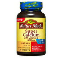 ネイチャーメイド スーパーカルシウム 120粒 商品説明 『ネイチャーメイド スーパーカルシウム 120粒』 栄養補助食品です。「ネイチャーメイド」は着色料・保存料無添加で、必要な原料のみを使用したサプリメントです。1粒あたりカルシウム600mg、ビタミンD5μgを含有しています。毎日の健康維持にお役立てください。 栄養成分表 1粒(1.748g)あたり たんぱく質 0-0.1g 脂質 0-0.1g 炭水化物 0.185g ナトリウム 0-10mg カルシウム 600mg ビタミンD 5μg 原材料など 商品名 ネイチャーメイド スーパーカルシウム 120粒 内容量 209.8g (1748mg×120粒) 原産国 アメリカ 保存方法 高温多湿や直射日光をさけてください。 販売者 大塚製薬 ご使用方法 栄養補給として1日1粒を目安に、水やぬるま湯などでお飲みください。開封後はキャップをしっかりしめてお早めにお召し上がりください。 ご使用上の注意 ●粒が大きいのでのどにつまらせないよう、ご注意ください。●食生活は、主食、主菜、副菜を基本に、食事のバランスを。●着色料、香料、保存料は使用しておりません。 お問い合わせ先 お客様相談室フリーダイヤル：0120-550708●輸入者大塚製薬株式会社東京都千代田区神田司町2-9 広告文責 株式会社プログレシブクルー072-265-0007 区分 健康食品ネイチャーメイド スーパーカルシウム 120粒 ×5個セット