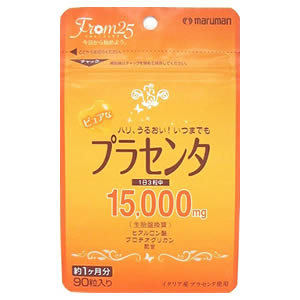 マルマン プラセンタ 15000 商品説明 『マルマン プラセンタ 15000 』 1日3粒で15000mgのプラセンタ!さらに美容に嬉しいヒアルロン酸、プロテオグリカン、ビタミンEも贅沢に配合。毎日のキレイの習慣を、美容系サプリメントで手軽に。 ●イタリア産プラセンタ使用! 養豚先進国であるEU域においては、近年の大規模養豚に対する環境面や安全面に対する、各関連制度の整備が進んでいます。 これらで規定されるEU域の養豚は日本のSPFに順ずるか、より厳しい管理基準を要求されています。 【主な内容成分(3粒中)】 　・プラセンタエキス15000mg(生胎盤換算) 　(プラセンタエキス末・・・300mg) 【マルマン プラセンタ 15000 　詳細】 3粒(1.41g)当たり 熱量 8.23kcal たんぱく質 0.6g 脂質 0.60g 炭水化物 0.12g ナトリウム 6.70mg 原材料など 商品名 マルマン プラセンタ 15000 原材料もしくは全成分 サフラワー油、プラセンタエキス末、ヒアルロン酸、プロテオグリカン含有サケ鼻軟骨抽出物、ゼラチン、グリセリン、ミツロウ、グリセリン脂肪酸エステル、カラメル色素 内容量 470mg×90粒 原産国 日本 販売者 マルマン 株式会社 ご使用方法 栄養補助食品として1日3粒を目安にそのまま水またはぬるま湯と一緒にお召し上がり下さい。 ご使用上の注意 ※体調や体質によって、まれに体に合わない場合があります。その場合は摂取を中止してください。 ※授乳・妊娠中の方、乳幼児および小児は摂取をお控え下さい。 ※療中の方は主治医にご相談下さい。 ※食品によるアレルギーが認められる方は、原材料名をご確認下さい。 広告文責 株式会社プログレシブクルー072-265-0007 区分 美容健康食品マルマン プラセンタ 15000 　90粒入り×10個セット　