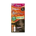 ビゲン 香りのヘアカラー 乳液 6 ダークブラウン 商品説明 『ビゲン 香りのヘアカラー 乳液 6 ダークブラウン』 ◆密着して染める。濃密乳液が生え際にくいつきとどまる ◆色持ち成分配合。染料の流出を抑え、日にちが経っても髪色キレイ！ ◆ツンとしない、ほのかなアロマの香り ◆天然由来のトリートメント成分配合 ビゲン 香りのヘアカラー 乳液 6 ダークブラウン　詳細 原材料など 商品名 ビゲン 香りのヘアカラー 乳液 6 ダークブラウン 原材料もしくは全成分 ★1剤 有効成分・・・塩酸2.4‐ジアミノフェノキシエタノール、トルエン‐2.5‐ジアミン、パラアミノフェノール、メタアミノフェノール、硫酸トルエン‐2.5‐ジアミン、レゾルシン その他の成分・・・HEDTA・3Na液、PEG‐8、POEオレイルエーテル、POEステアリルエーテル、POEセチルエーテル、POE(2)ラウリルエーテル、POE(21)ラウリルエーテル、アスコルビン酸、イソプロパノール、オクチルドデカノール、オリブ油、強アンモニア水、高重合ジメチコン‐1、水酸化Na、ステアリルアルコール、セタノール、タウリン、ツバキ油、テアニン、パラベン、ヒアルロン酸Na‐2、ヒドロキシエチルセルロース、ベヘントリモニウムクロリド、ポリ塩化ジメチルメチレンピペリジニウム液、無水亜硫酸Na、モノエタノールアミン、ヤシ油、ワセリン、黄203、香料 ★2剤 有効成分・・・過酸化水素水 その他の成分・・・DPG、PG、POE還元ラノリン、POEセチルエーテル、吸着精製ラノリン、ステアルトリモニウムクロリド、セタノール、ヒドロキシエタンジホスホン酸4Na液、ヒドロキシエタンジホスホン酸液、フェノキシエタノール、ラノリン 内容量 1セット 販売者 ホーユー ご使用方法 (1)混合乳液をつくります。 1剤の全量を2剤に加え白キャップをしめ、上下に30回ほど強く振ります。そのまま放置せず、ただちにクシ型ノズルにつけかえてください。 (2)乳液をぬります。 とかすような感じで乾いた髪全体に混合乳液をぬります。15分放置 (3)洗い流します。 よくすすぎ、シャンプー・リンスで仕上げます。 セット詳細 1剤・・・40g 2剤・・・60mL ご使用上の注意 ★必ずご購入前・ご使用前にお読みください。 ・ご使用の際は必ず使用説明書をよく読んで正しくお使いください。 ・ヘアカラーはまれに重いアレルギー反応をおこすことがあります。 ・次の方は使用しないでください。 (1)今までに本品に限らずヘアカラーでかぶれたことのある方 (2)今までに染毛中または直後に気分の悪くなったことのある方 (3)頭皮あるいは皮膚が過敏な状態になっている方(病中、病後の回復期、生理時、妊娠中等) (4)頭、顔、首筋にはれもの、傷、皮膚病がある方 ・ご使用の際には使用説明書にしたがい、毎回必ず染毛の48時間前に皮膚アレルギー試験(パッチテスト)をしてください。 ・薬剤や洗髪時の洗い液が目に入らないようにしてください。 ・眉毛、まつ毛には使用しないでください。 ・幼小児の手の届かない所に保管してください。 ・高温や直射日光を避けて保管してください。 ・幼小児には使用しないでください。 広告文責 株式会社プログレシブクルー072-265-0007 区分 日用品【27個セット】【1ケース分】 ビゲン 香りのヘアカラー 乳液 6 ダークブラウン 1セット×27個セット　1ケース分