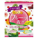 ユーワ おいしいフルーツ青汁 コラーゲン&プラセンタ 3g×20包 商品説明 『ユーワ おいしいフルーツ青汁 コラーゲン&プラセンタ 3g×20包 』 国産大麦若葉に、乳酸菌・酵素・野菜・コラーゲン・プラセンタ が入ったアセロラ風味の青汁です。 飲みやすくて美容に健康に役立つ新しいタイプの青汁です。 【ユーワ おいしいフルーツ青汁 コラーゲン&プラセンタ 3g×20包 　詳細】 1包(3g)当たり エネルギー 11.07kcal タンパク質 1.32g 脂質 0.04g 炭水化物 1.36g 食塩相当量 0.008g ビタミンC 160mg コラーゲン 1000mg 乳酸菌EC-12 150億個 プラセンタエキス末 10mg 原材料など 商品名 ユーワ おいしいフルーツ青汁 コラーゲン&プラセンタ 3g×20包 原材料もしくは全成分 コラーゲンペプチド、大麦若葉末、マルトデキストリン、植物醗酵エキス末(黒砂糖、キャベツ、イチゴ、リンゴ、ダイコン、トマト、ユズ、カキ、キウイフルーツ、キュウリ、ナス、ホウレンソウ、小松菜、ピーマン、セロリ、ゴーヤ、シソ、ニンジン、プルーン、ヨモギ、大豆(遺伝子組み換えでない)、オリゴ糖、ブドウ、モモ、ミカン、カボチャ、レイシ、日本山人参、ケール、大麦若葉、モロヘイヤ、コンブ、玄米、スイートコーン、キンカン、シイタケ、米ぬか、レモン、ココア、キクラゲ、ワカメ、ヒバマタ、根コンブ、ブルーベリー、アケビ、ヤマモモ、アカメガシワ、オオバコ、クマザサ、スギナ、ビワの葉、マイタケ、ヒジキ、ナシ、チンゲンサイ、ウメ、レンコン、ウコン、イヨカン、ビタミン菜、イチジク、ヤマブドウ、ゴボウ、ブロッコリー、ショウガ、カリン、パセリ、アスパラガス、セリ、キイチゴ、ミツバ、ミョウガ、グミ、ブラックベリー、冬イチゴ)、プラセンタエキス末、アセロラ果汁粉末(デキストリン、アセロラ果汁)、アサイーエキス末、カムカム果汁粉末(デキストリン、カムカム果汁)、乳酸菌末(殺菌乳酸菌体、デキストリン)／クエン酸、ビタミンC、香料、甘味料(アスパルテーム・L-フェニルアラニン化合物)、着色料(ラック)(一部にゼラチン・リンゴ・キウイフルーツ・大豆・もも・豚肉・乳成分を含む) 内容量 20包 製造国 日本 販売者 株式会社ユーワ 042-531-0200 （お客様相談室 受付時間：平日 9:00〜18:00） ご使用方法 1日に1包(3g)を目安に、80&#12316;100mL程度の水又は牛乳等の飲み物によく混ぜてお召し上がりください。市販のシェイカーを使いますとよく混ざります。粉末のままお召し上がりいただくと、のどに詰まる恐れがございます。必ず水又は飲料に混ぜてお召し上がりください。 広告文責 株式会社プログレシブクルー072-265-0007 区分 食品【36個セット】【1ケース分】ユーワ おいしいフルーツ青汁 コラーゲン&プラセンタ 3g×20包×36個セット