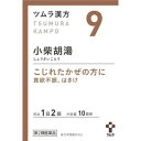 ツムラ漢方小柴胡湯エキス顆粒 商品説明 『ツムラ漢方小柴胡湯エキス顆粒 』 「小柴胡湯」は，漢方の原典である『傷寒論』，『金匱要略』に記載されている漢方薬で，「かぜ」をひいてから数日たち少しこじらせてしまい，熱がでたり寒気がする，わき腹からみぞおちにかけてなんとなく重苦しい，食欲不振，はきけがするといった症状を伴う「かぜの後期」に用いられるほか，「胃炎」，「胃腸虚弱」，「疲労感」にも用いられています。 『ツムラ漢方小柴胡湯エキス顆粒』は，「小柴胡湯」から抽出したエキスより製した服用しやすい顆粒です。 【ツムラ漢方小柴胡湯エキス顆粒 　詳細】 2包(3.75g)中 小柴胡湯エキス(1／2量) 2.25g 添加物として ステアリン酸マグネシウム，乳糖水和物，ショ糖脂肪酸エステル を含有。 原材料など 商品名 ツムラ漢方小柴胡湯エキス顆粒 内容量 20包 販売者 （株）ツムラ 保管及び取扱い上の注意 1．直射日光の当たらない湿気の少ない涼しい所に保管してください。 2．小児の手の届かない所に保管してください。 3．1包を分割した残りを服用する場合には，袋の口を折り返して保管し，2日以内に服用してください。 4．本剤は生薬（薬用の草根木皮等）を用いた製品ですので，製品により多少顆粒の色調等が異なることがありますが効能・効果にはかわりありません。 5．使用期限を過ぎた製品は，服用しないでください。 用法・用量 次の量を，食前に水またはお湯で服用してください。 ［年齢：1回量：1日服用回数］ 成人（15歳以上）：1包（1.875g）：2回 7歳以上15歳未満：2／3包：2回 4歳以上7歳未満：1／2包：2回 2歳以上4歳未満：1／3包：2回 2歳未満：服用しないでください 小児に服用させる場合には，保護者の指導監督のもとに服用させてください。 効果・効能 体力中等度で，ときに脇腹（腹）からみぞおちあたりにかけて苦しく，食欲不振や口の苦味があり，舌に白苔がつくものの次の諸症：食欲不振，はきけ，胃炎，胃痛，胃腸虚弱，疲労感，かぜの後期の諸症状 ご使用上の注意 1．次の人は服用前に医師，薬剤師または登録販売者に相談してください 　（1）医師の治療を受けている人。 　（2）妊婦または妊娠していると思われる人。 　（3）体の虚弱な人（体力の衰えている人，体の弱い人）。 　（4）高齢者。 　（5）今までに薬などにより発疹・発赤，かゆみ等を起こしたことがある人。 　（6）次の症状のある人。 　　むくみ 　（7）次の診断を受けた人。 　　肝臓病，高血圧，心臓病，腎臓病 　（8）インターフェロン製剤で治療を受けている人。 2．服用後，次の症状があらわれた場合は副作用の可能性がありますので，直ちに服用を中止し，この文書を持って医師，薬剤師または登録販売者に相談してください ［関係部位：症状］ 皮膚：発疹・発赤，かゆみ その他：頻尿，排尿痛，血尿，残尿感 　　まれに次の重篤な症状が起こることがあります。その場合は直ちに医師の診療を受けてください。 ［症状の名称：症状］ 間質性肺炎：階段を上ったり，少し無理をしたりすると息切れがする・息苦しくなる，空せき，発熱等がみられ，これらが急にあらわれたり，持続したりする。 偽アルドステロン症：手足のだるさ，しびれ，つっぱり感やこわばりに加えて，脱力感，筋肉痛があらわれ，徐々に強くなる。 ミオパチー：手足のだるさ，しびれ，つっぱり感やこわばりに加えて，脱力感，筋肉痛があらわれ，徐々に強くなる。 肝機能障害：発熱，かゆみ，発疹，黄疸（皮膚や白目が黄色くなる），褐色尿，全身のだるさ，食欲不振等があらわれる。 3．1ヵ月位（かぜの後期の諸症状に服用する場合には1週間位）服用しても症状がよくならない場合は服用を中止し，この文書を持って医師，薬剤師または登録販売者に相談してください 4．長期連用する場合には，医師，薬剤師または登録販売者に相談してください ◆ 医薬品について ◆医薬品は必ず使用上の注意をよく読んだ上で、 それに従い適切に使用して下さい。 ◆購入できる数量について、お薬の種類によりまして販売個数制限を設ける場合があります。 ◆お薬に関するご相談がございましたら、下記へお問い合わせくださいませ。 株式会社プログレシブクルー　072-265-0007 ※平日9:30-17:00 (土・日曜日および年末年始などの祝日を除く） メールでのご相談は コチラ まで 広告文責 株式会社プログレシブクルー072-265-0007 商品に関するお問い合わせ 会社名：株式会社ツムラ 問い合わせ先：お客様相談窓口 電話：0120-329-930 受付時間：9：00〜17：30（土，日，祝日を除く） 区分 日本製・第2類医薬品 ■医薬品の使用期限 医薬品に関しては特別な表記の無い限り、1年以上の使用期限のものを販売しております。 それ以外のものに関しては使用期限を記載します。 医薬品に関する記載事項はこちら【第2類医薬品】ツムラ漢方 小柴胡湯エキス顆粒　20包