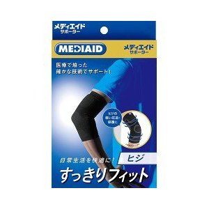 ○【 定形外・送料350円 】 メディエイド サポーター すっきりフィットヒジ ブラック M 1枚入 【正規品】【mor】【ご注文後発送までに1週間前後頂戴する場合がございます】