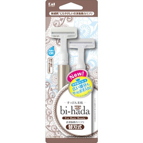 【10個セット】 貝印　bi−hada　ompa（ビハダオンパ）　Tホルダー＋替刃　替刃2個付×10個セット　【正規品】【k】【ご注文後発送までに1週間前後頂戴する場合がございます】