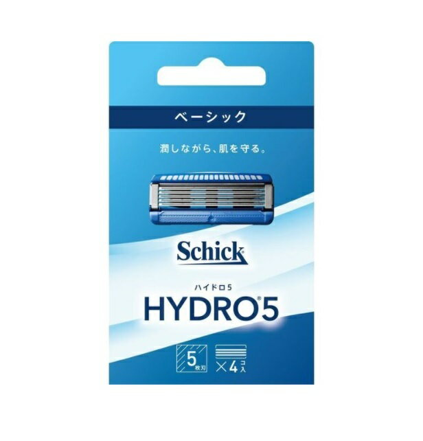 シック ハイドロ5 ベーシック替刃 4コ入 商品説明 『シック ハイドロ5 ベーシック替刃 4コ入』 ●剃りながら潤す、肌にやさしい剃り心地 ●モイスチャージェルボックス（アロエ＋ビタミンE配合）搭載でシェービングしながら驚くほど肌をうるお...