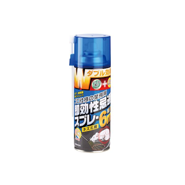 SHIMADA W効果ネズミ忌避スプレー420ml 商品説明 『SHIMADA W効果ネズミ忌避スプレー420ml』 ●ハーブの香りとシトロネラールのW効果でネズミを忌避！ ●本製品はネズミの通り道・侵入口・被害場所にスプレーするだけでネズミを寄せつけません。 ●ニオイ持続時間：約6〜12時間（ニオイがなくなったら再度スプレーをしてください。） 【SHIMADA W効果ネズミ忌避スプレー420ml　詳細】 原材料など 商品名 SHIMADA W効果ネズミ忌避スプレー420ml 内容量 420ml 販売者 シマダ 広告文責 株式会社プログレシブクルー072-265-0007 区分 日用品SHIMADA W効果ネズミ忌避スプレー420ml×3個セット