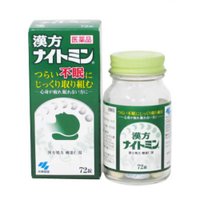 漢方ナイトミン 商品説明 『漢方ナイトミン 』 ●仕事や家庭のストレスなどで心身が疲れている方に適したお薬です。 ●5種の生薬からなる漢方処方「酸棗仁湯（サンソウニントウ）」が，心身のバランスを整え，続く不眠を治していきます。 【漢方ナイトミン 　詳細】 1日量（12錠）中 酸棗仁湯（サンソウニントウ）エキス 1500mg 添加物として 無水ケイ酸，ヒドロキシプロピルセルロース，乳糖，カルメロースCa，ステアリン酸Mg を含有。 原材料など 商品名 漢方ナイトミン 内容量 60錠 販売者 明治薬品（株） 保管及び取扱い上の注意 （1）直射日光の当たらない，湿気の少ない涼しいところに密栓して保管すること （2）小児の手の届かないところに保管すること （3）他の容器に入れ替えないこと（誤用の原因になったり品質が変わる） （4）本剤をぬれた手で扱わないこと （5）ビンの中の詰め物はフタを開けた後は捨てること （6）ビンの中の乾燥剤は服用しないこと 用法・用量 成人（15才以上）：1回4錠　1日3回 食間※に服用する 15才未満：服用しないこと ※食間とは「食事と食事の間」を意味し，食後約2時間のことをいいます 効果・効能 体力中等度以下で、心身が疲れ、精神不安、不眠などがあるものの次の諸症：不眠症、神経症 ご使用上の注意 1．次の人は服用前に医師または薬剤師に相談すること 　（1）医師の治療を受けている人 　（2）妊婦または妊娠していると思われる人 　（3）胃腸の弱い人 　（4）下痢または下痢傾向のある人 2．次の場合は，直ちに服用を中止し，この文書を持って医師または薬剤師に相談すること 　（1）服用後，次の症状があらわれた場合 ［関係部位：症状］ 消化器：悪心，食欲不振，胃部不快感 　（2）1週間位服用しても症状がよくならない場合 3．次の症状があらわれることがあるので，このような症状の継続または増強がみられた場合には，服用を中止し，医師または薬剤師に相談すること 　下痢 ◆ 医薬品について ◆医薬品は必ず使用上の注意をよく読んだ上で、 それに従い適切に使用して下さい。 ◆購入できる数量について、お薬の種類によりまして販売個数制限を設ける場合があります。 ◆お薬に関するご相談がございましたら、下記へお問い合わせくださいませ。 株式会社プログレシブクルー　072-265-0007 ※平日9:30-17:00 (土・日曜日および年末年始などの祝日を除く） メールでのご相談は コチラ まで 広告文責 株式会社プログレシブクルー072-265-0007 商品に関するお問い合わせ 会社名：小林製薬株式会社 問い合わせ先：お客様相談室 電話：06（6203）3625 受付時間：9：00〜17：00（土・日・祝日を除く） 区分 日本製・第2類医薬品 ■医薬品の使用期限 医薬品に関しては特別な表記の無い限り、1年以上の使用期限のものを販売しております。 それ以外のものに関しては使用期限を記載します。 医薬品に関する記載事項はこちら漢方ナイトミン 72錠 ×10個セット