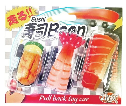 寿司 Boon 3個入り　（サーモン　甘エビ　うに軍艦）　アウトレット 【正規品】すし　ブーン　食品サンプル　職人手作り メイドインジャパン プルバックカー ミニカー お寿司 プレゼント 外国土産 景品 フェイクフード