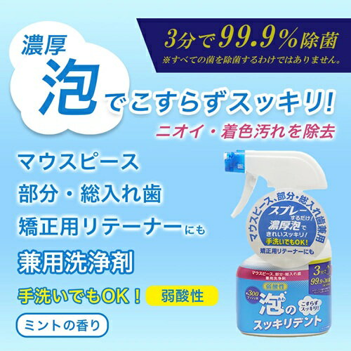 【3個セット】 ライオンケミカル 泡のスッキリデント スプレー 本体(300ml)×3個セット【正規品】【ori】