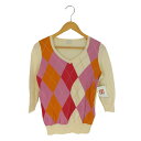 【中古】マッキントッシュフィロソフィー MACKINTOSH PHILOSOPHY アーガイル柄 Vネックコットンニット セーター レディース EUR:38