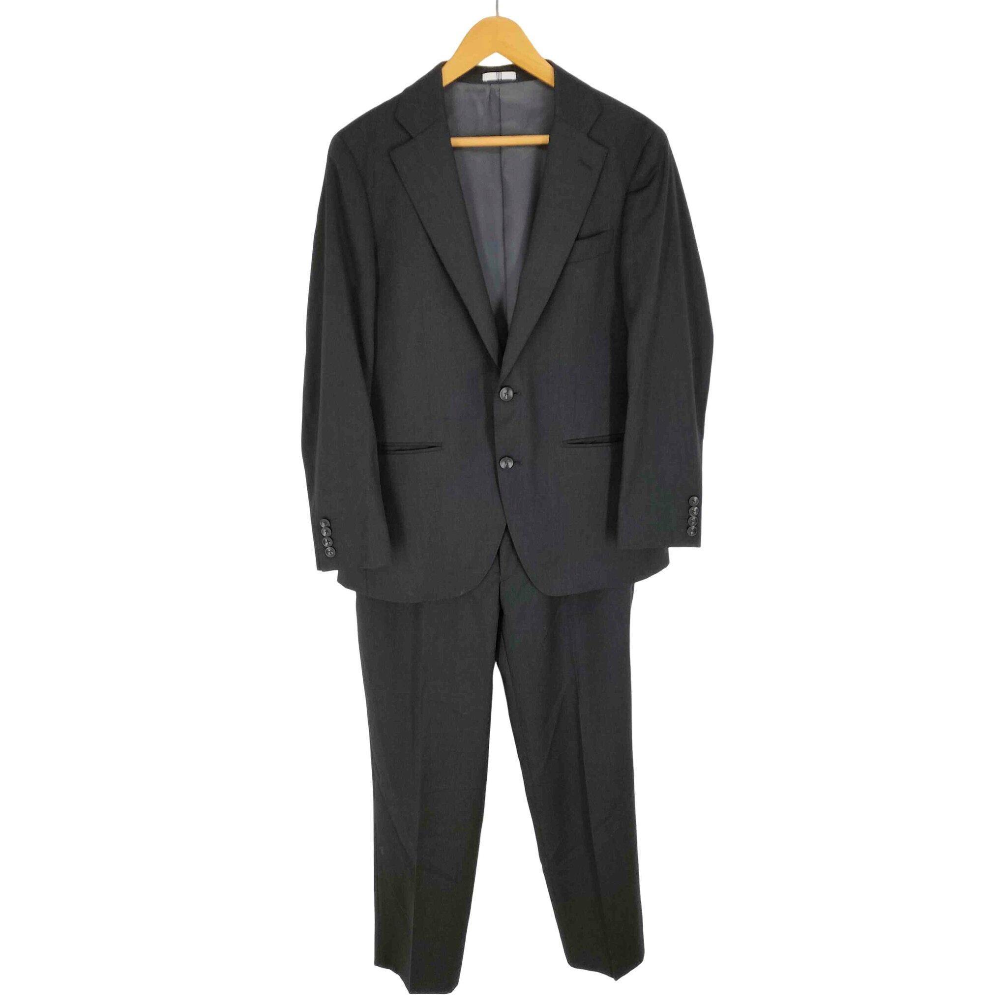 【中古】スーツセレクト SUIT SELECT 2Bシングル ウールテーラードジャケット センタープレス テーパードスラックスパンツ セットアップ スーツ メンズ 170