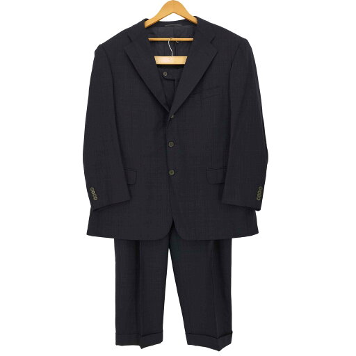 【中古】エルメネジルドゼニア Ermenegildo Zegna FINE WORSTED SUPER 100 3B テーラードジャケット & 2タック スラックス メンズ 表記無 【中古】エルメネジルドゼニア Ermenegildo Zegna FINE WORSTED SUPER 100 3B テーラードジャケット & 2タック スラックス メンズ 表記無
