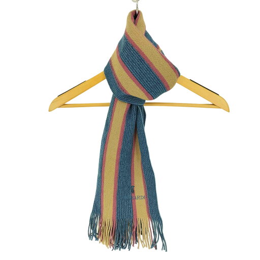 【中古】トラサルディ TRUSSARDI ロゴ 刺繍 ストライプ フランジ ウール マフラー メンズ 表記無 【中古】トラサルディ TRUSSARDI ロゴ 刺繍 ストライプ フランジ ウール マフラー メンズ 表記無
