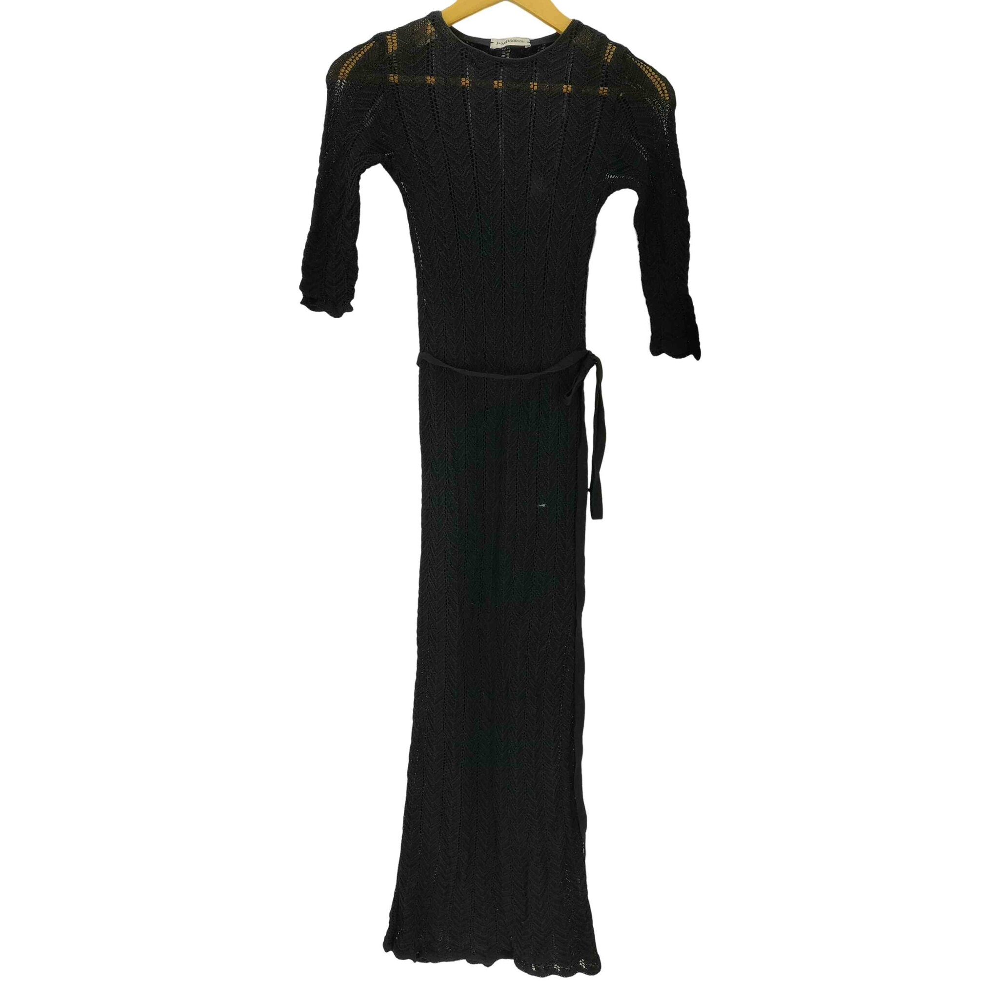 【中古】ジェイアンドエムデヴィッドソン J&M Davidson ウエストリボン 透かし編みニットワンピース レディース 表記無