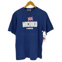 【中古】ミチココシノ michiko koshino イギリス国旗 ロゴプリントS/S Tシャツ レディース JPN:L