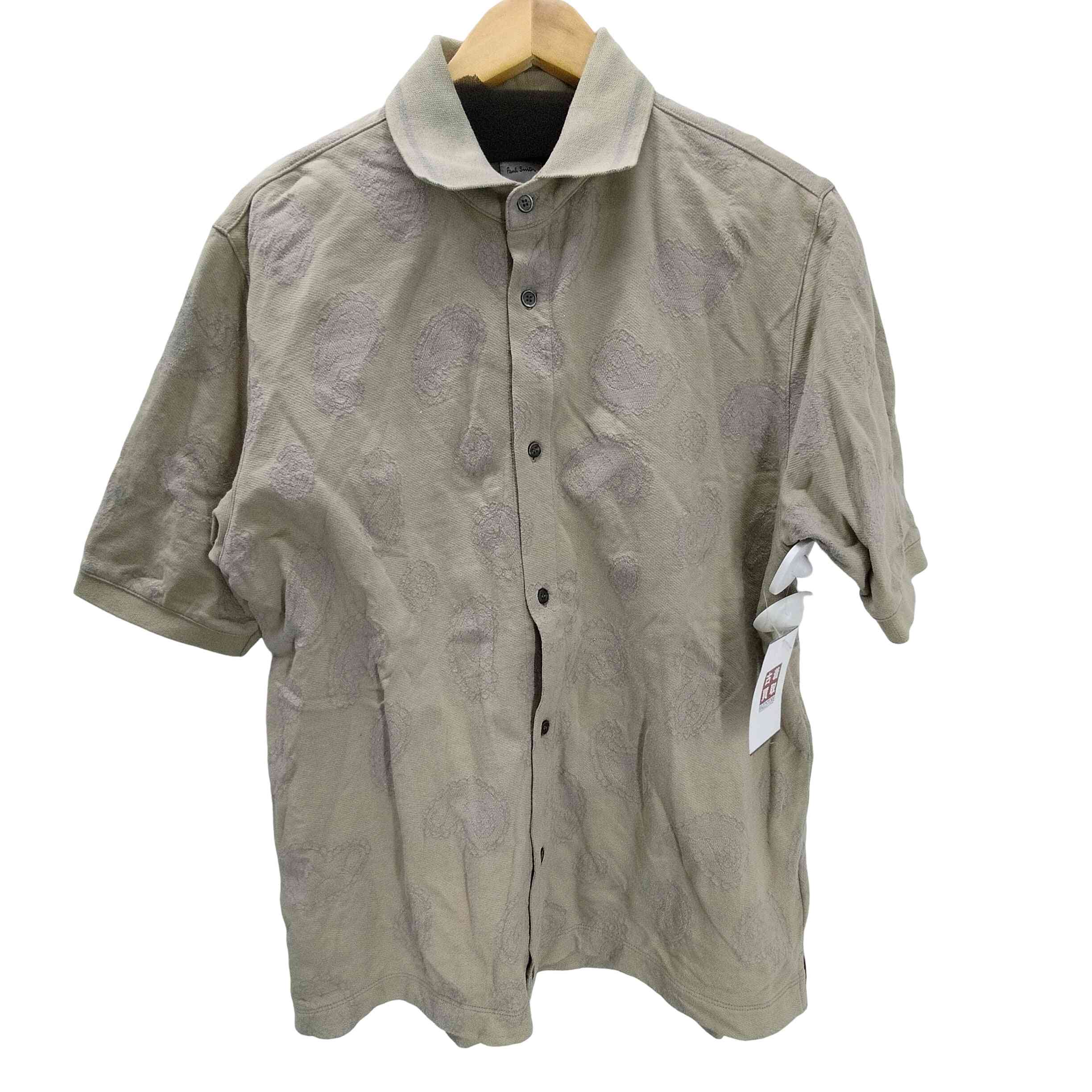 【中古】ポールスミス Paul Smith 25SS ペイズリー ジャカード オープンフロント ポロシャツ メンズ import：XL