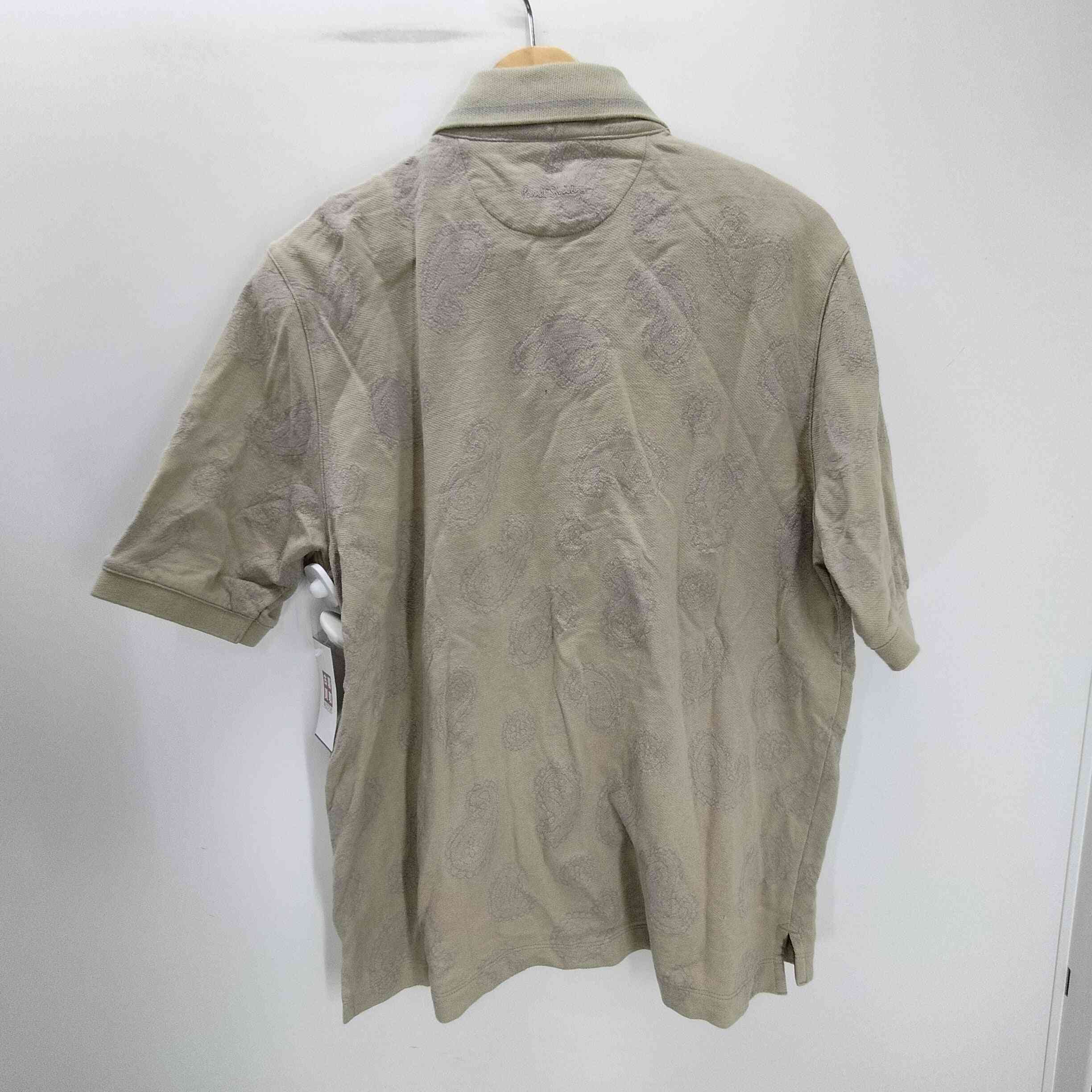 【中古】ポールスミス Paul Smith 25SS ペイズリー ジャカード オープンフロント ポロシャツ メンズ import：XL