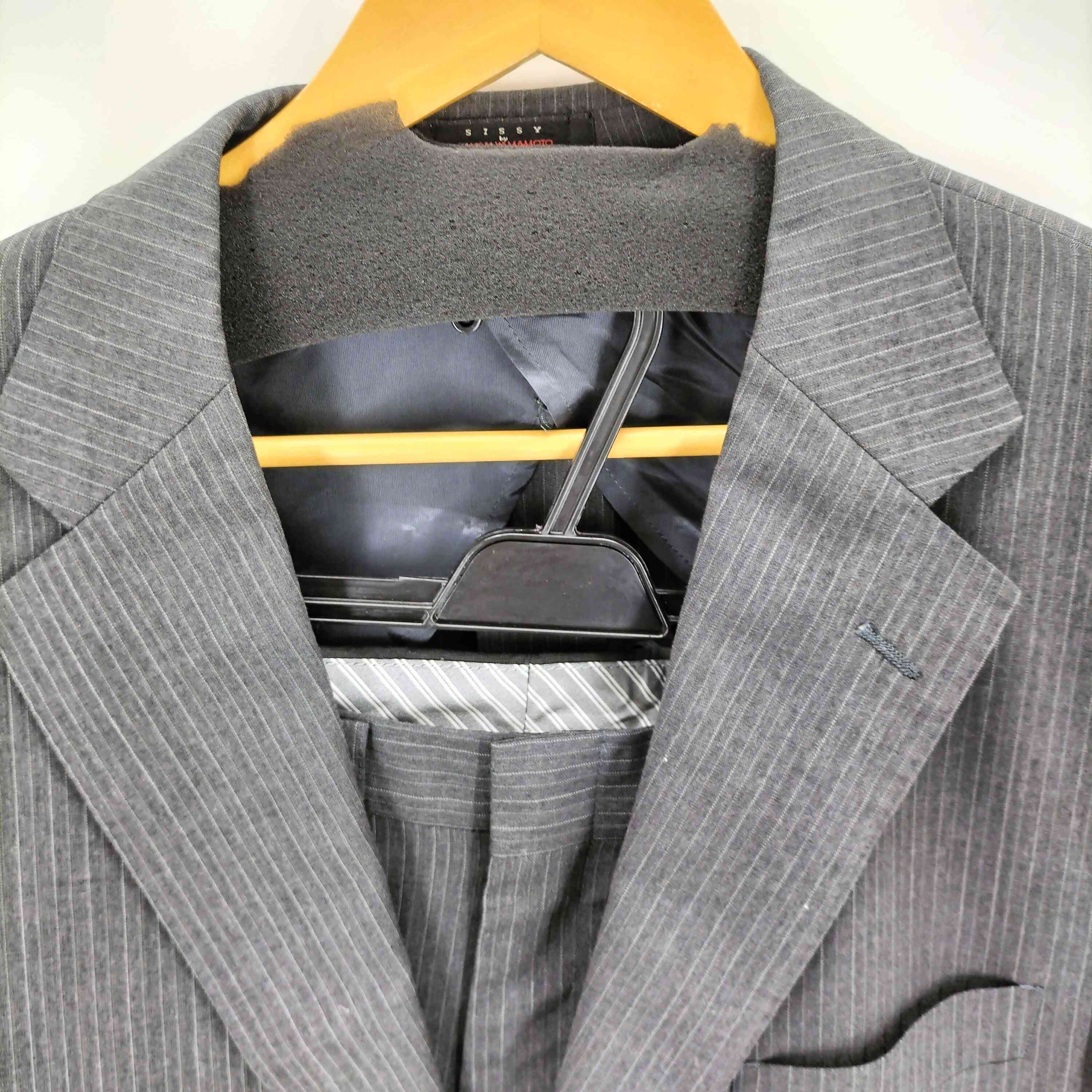 【中古】カンサイヤマモト KANSAI YAMAMOTO SISTY ストライプテーラードジャケット&スラックスパンツ メンズ 102/102/175