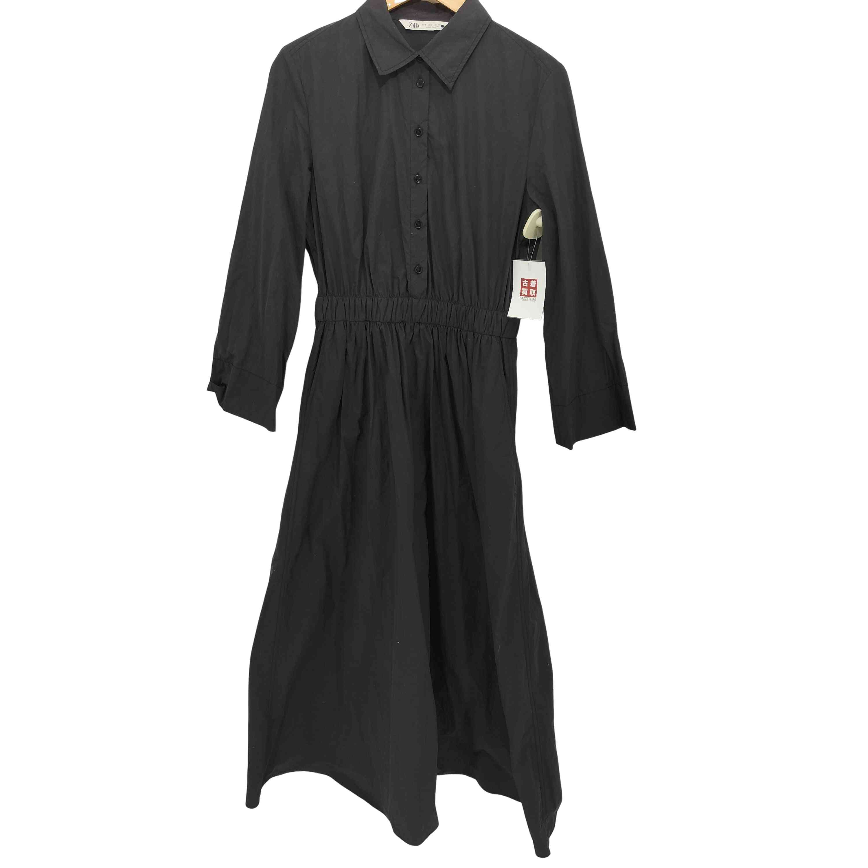 【中古】ザラ ZARA ナイロン マキシ シャツワンピース レディース import：S