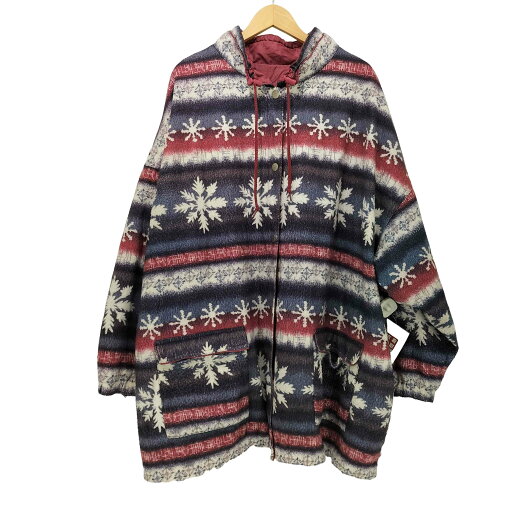 【中古】ユーズドフルギ USED古着 リバーシブル総柄フリースジャケット メンズ 3X 【中古】ユーズドフルギ USED古着 リバーシブル総柄フリースジャケット メンズ 3X