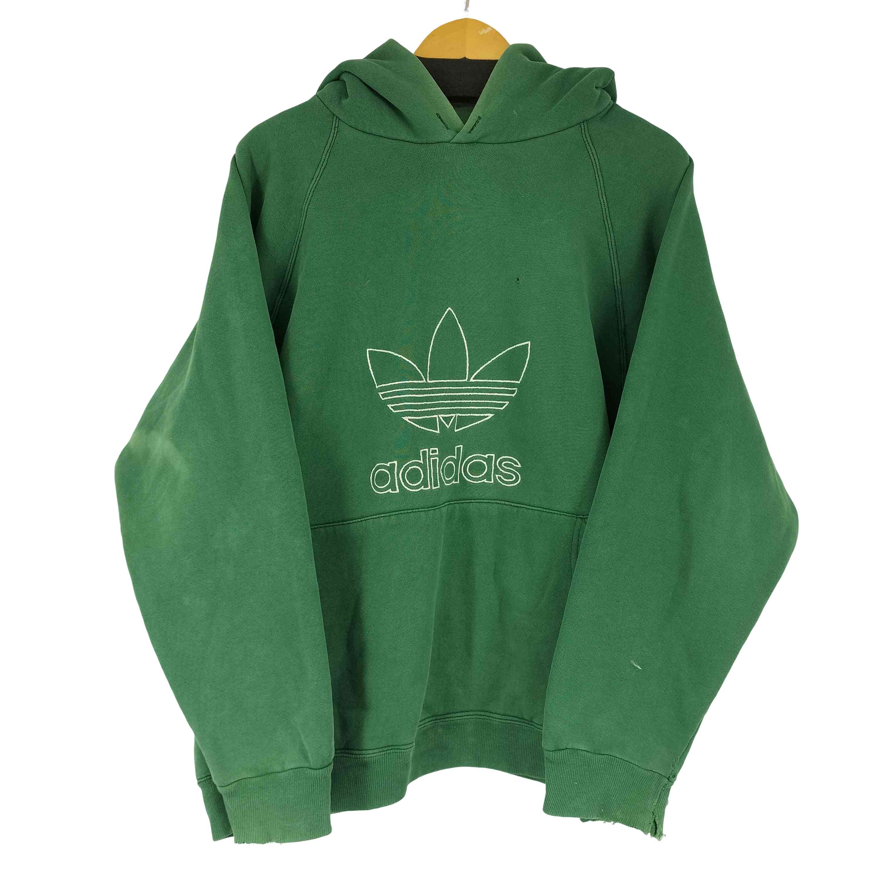 【中古】アディダス adidas 80S USA製 トレフォイルロゴ プルオーバーパーカー メンズ M