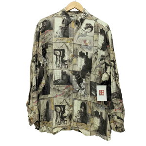 【中古】ワコマリア WACKO MARIA 伊藤晴雨 総柄 L/S 開襟 レーヨンシャツ メンズ JPN:L