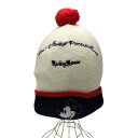 【中古】ユーズドフルギ USED古着 CROSS CAP キャラクター 刺繍 ボンボン ニット キャップ ビーニー メンズ 表記無