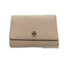 【中古】トリーバーチ TORY BURCH ロゴ レザー 三つ折り財布 レディース 表記無