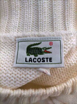 LACOSTE ラコステ ニット・セーター メンズ - 青系 × 白系 4 ワンポイント刺繍 コットンニット【中古】【ブランド古着バズストアBAZZSTORE】【060521】