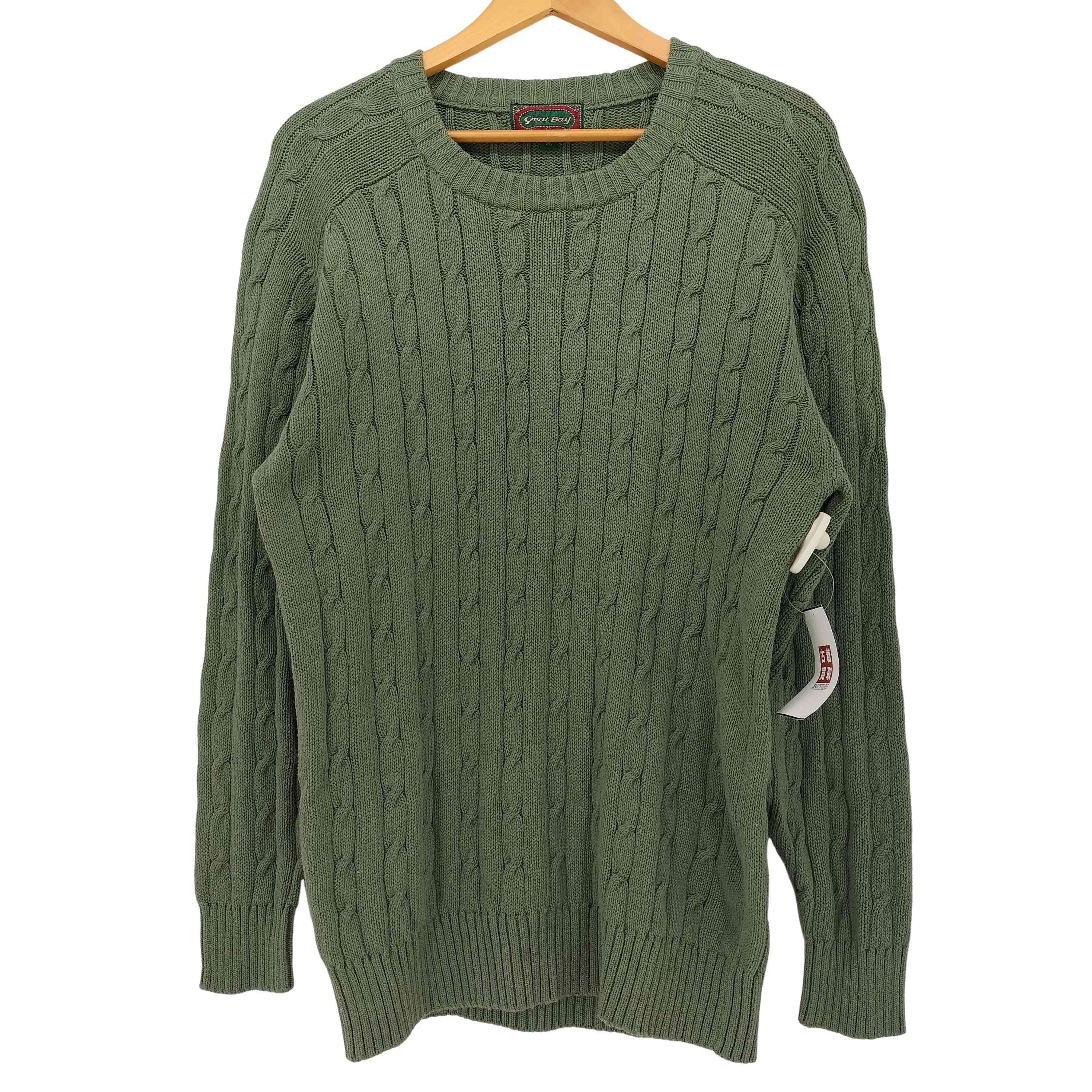 【中古】ユーズドフルギ USED古着 GREAT BAY ケーブル コットン ニット メンズ 2L