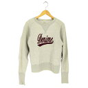 【中古】ドゥニーム Denime フロッキープリント ロングリブ クルーネック スウェットトレーナー メンズ JPN:M