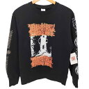 【中古】ユーズドフルギ USED古着 {{MOMENTARY PSYCHO ART }}総柄プリントクルーネックトレーナー メンズ 表記無