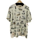 【中古】ユーズドフルギ USED古着 90S USA製 ART UNLIMITED 灯台 オールオーバープリントTee メンズ 表記無